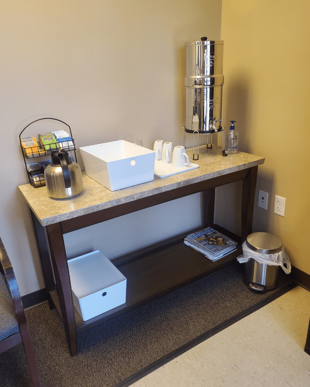 Image of Tea & Water Station in Virtual Office Tour